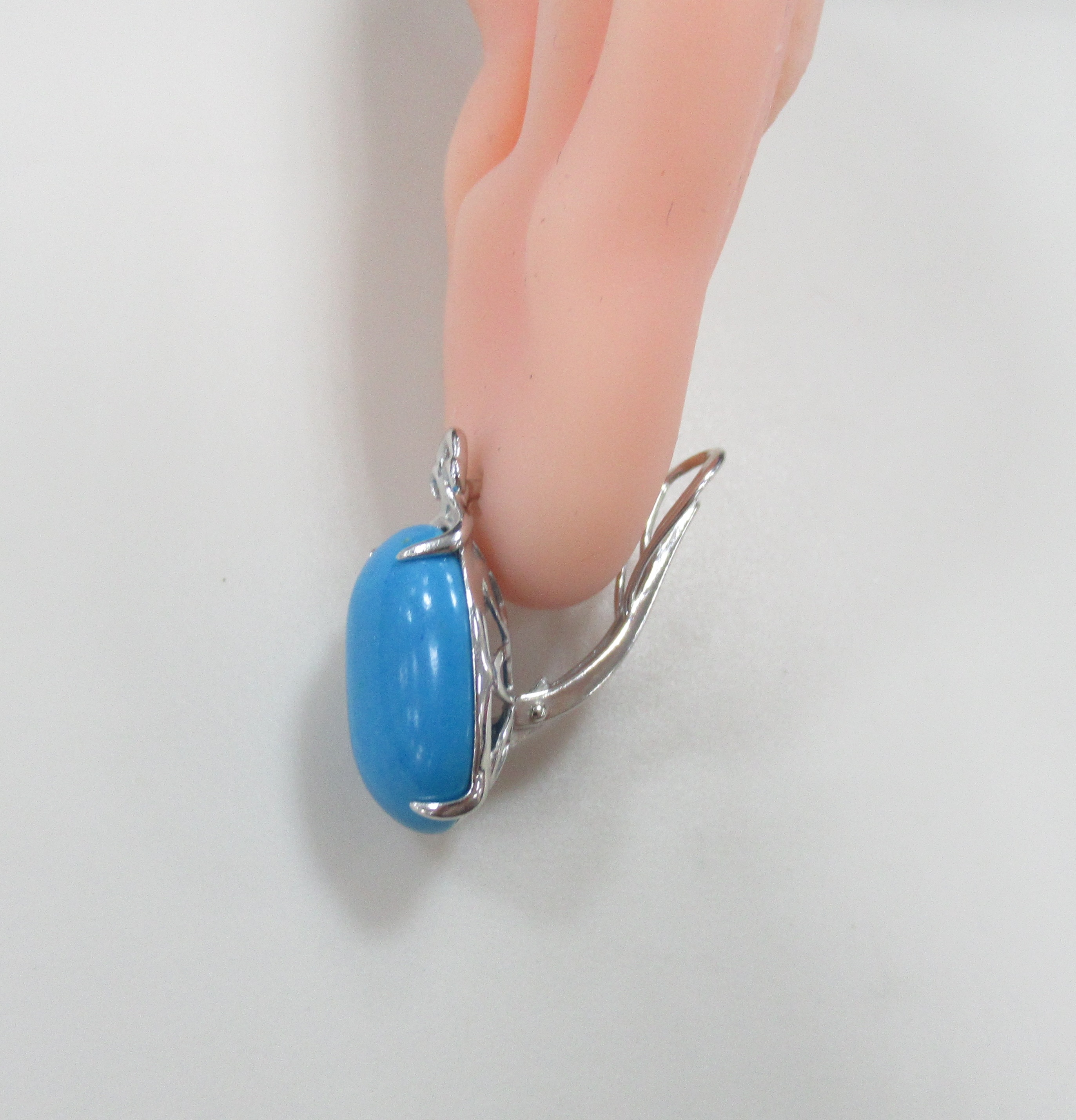 Серебряные серьги с бирюзой